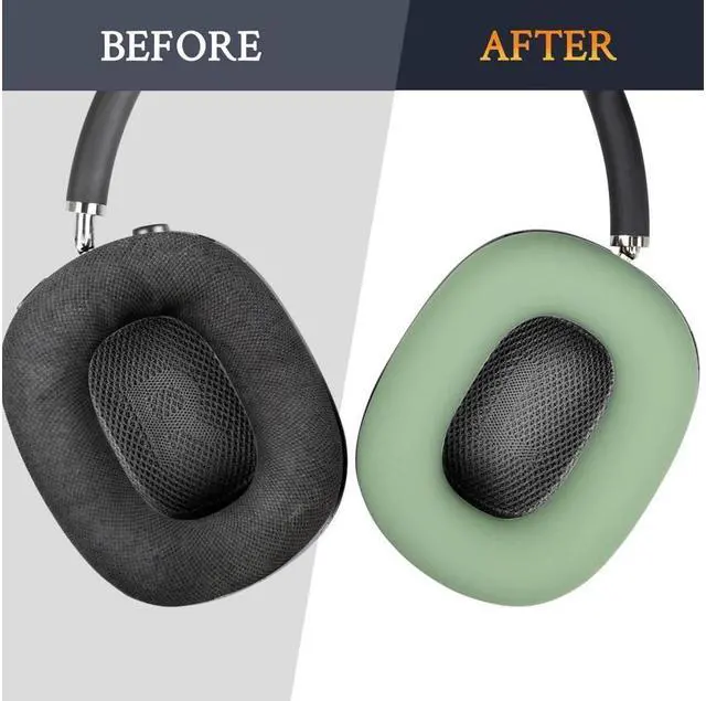 Alt view image 3 of 7 - Aibileec Silicone Ear Pads Cover Protector for AirPods Max Headphones Cushions, Sweatproof, Easily Washable, Rugged Durability - Green