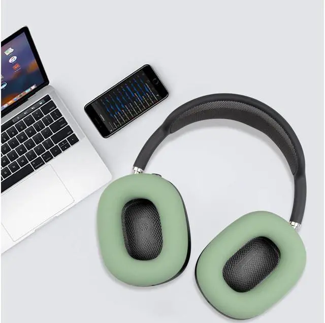 Alt view image 6 of 7 - Aibileec Silicone Ear Pads Cover Protector for AirPods Max Headphones Cushions, Sweatproof, Easily Washable, Rugged Durability - Green