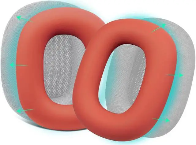 Main image of Aibileec Silicone Ear Pads Cover Protector for AirPods Max Headphones Cushions, Sweatproof, Easily Washable, Rugged Durability - Red