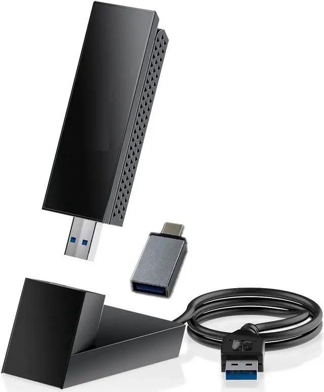 Main image of External USB WiFi 6E Adapter, Nighthawk (A8000) - AXE3000 Tri-Band Wireless Wi-FI Card Gigabit Speed (Up to 3Gbps) 2.4GHz 5GHz 6Ghz Works for all type Router