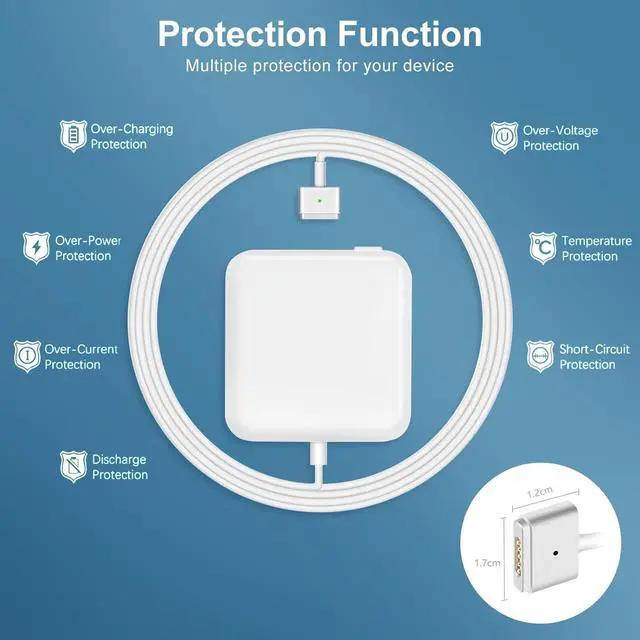 Alt view image 3 of 6 - aibileec Mac Book Air Charger,Universal Charger 45W T-Type Charger,Compatible with Mac Book Air 11-inch & 13 inch(Applicable to 2012-2017)