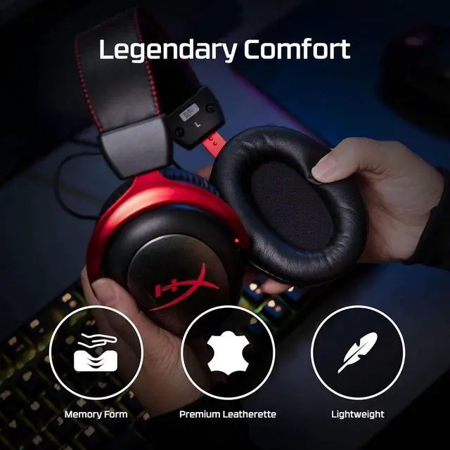Alt view image 2 of 4 - HyperX Cloud II Wireless - Gaming Headset for PC, PS4/PS5, Nintendo Switch, Long Lasting Battery Up to 30 Hours, 7.1 Surround Sound, Memory Foam, Detachable Noise Cancelling Microphone, Mic Monitoring