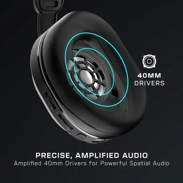 Alt view image 3 of 7 - Turtle Beach Stealth 500 Wireless Amplified Gaming Headset for PC, PS5, PS4, Nintendo Switch, & Mobile  40-Hr Battery, Bluetooth, Memory Foam Cushions, Flip-to-Mute Mic, EQ Presets  Black