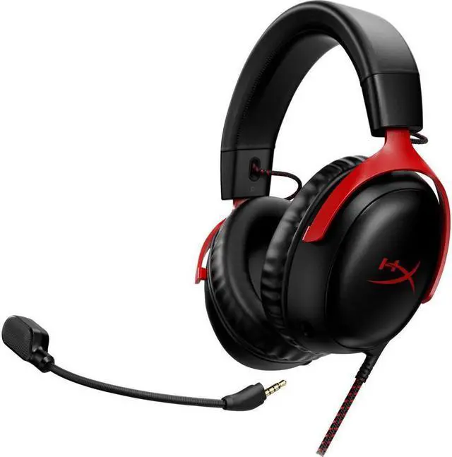Alt view image 2 of 7 - HyperX Cloud III Gaming Headset Wired 3.5mm USB Noise-Cancelling DTS Spatial Audio Signature Memory Foam Premium Leatherette for PC, PS5, PS4, Xbox Series Switch, Mac, Mobile, Black Red