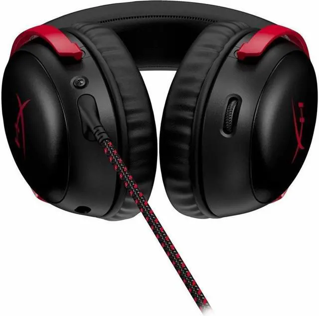 Alt view image 4 of 7 - HyperX Cloud III Gaming Headset Wired 3.5mm USB Noise-Cancelling DTS Spatial Audio Signature Memory Foam Premium Leatherette for PC, PS5, PS4, Xbox Series Switch, Mac, Mobile, Black Red