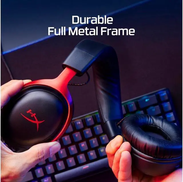 Alt view image 5 of 7 - HyperX Cloud III Gaming Headset Wired 3.5mm USB Noise-Cancelling DTS Spatial Audio Signature Memory Foam Premium Leatherette for PC, PS5, PS4, Xbox Series Switch, Mac, Mobile, Black Red