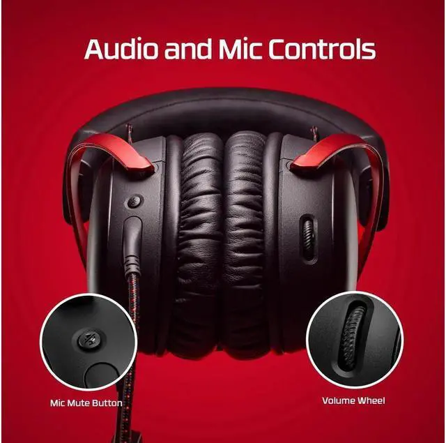 Alt view image 6 of 7 - HyperX Cloud III Gaming Headset Wired 3.5mm USB Noise-Cancelling DTS Spatial Audio Signature Memory Foam Premium Leatherette for PC, PS5, PS4, Xbox Series Switch, Mac, Mobile, Black Red