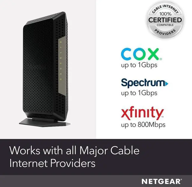 Alt view image 3 of 4 - CM1200 Cable Modem DOCIS 3.1, 4x Ethernet Ports, 2Gbps internet Compatible Xfinity by Comcast, Spectrum, Cox Cable Plan