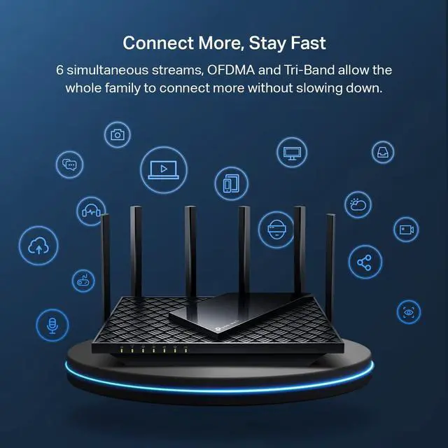 Alt view image 4 of 6 - AXE5400 Tri-Band WiFi 6E Gaming VPN Router (Archer AXE75)- Gigabit Wireless Internet WPA3 Compartible OneMesh