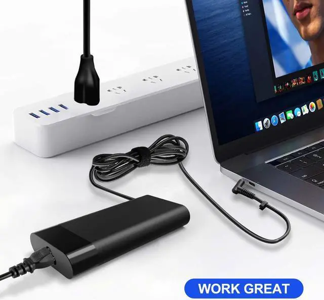 Alt view image 4 of 5 - 150W AC Laptop Charger for HP OMEN 15 17 Pavilion Gaming 15 17 ZBook 15 G3 G4 G5 G6 ZBook Studio G3 G4 G5 G6 G7 G8 Fury G7 G8 Slim Power Adapter Supply Cord