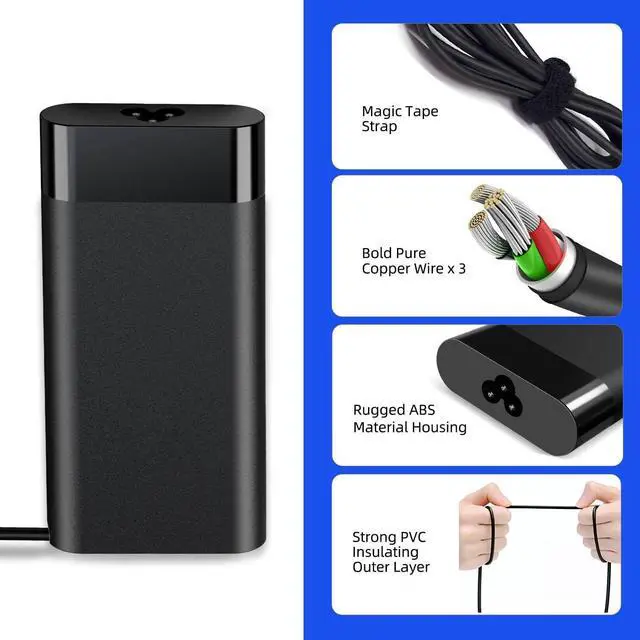 Alt view image 5 of 5 - 150W AC Laptop Charger for HP OMEN 15 17 Pavilion Gaming 15 17 ZBook 15 G3 G4 G5 G6 ZBook Studio G3 G4 G5 G6 G7 G8 Fury G7 G8 Slim Power Adapter Supply Cord