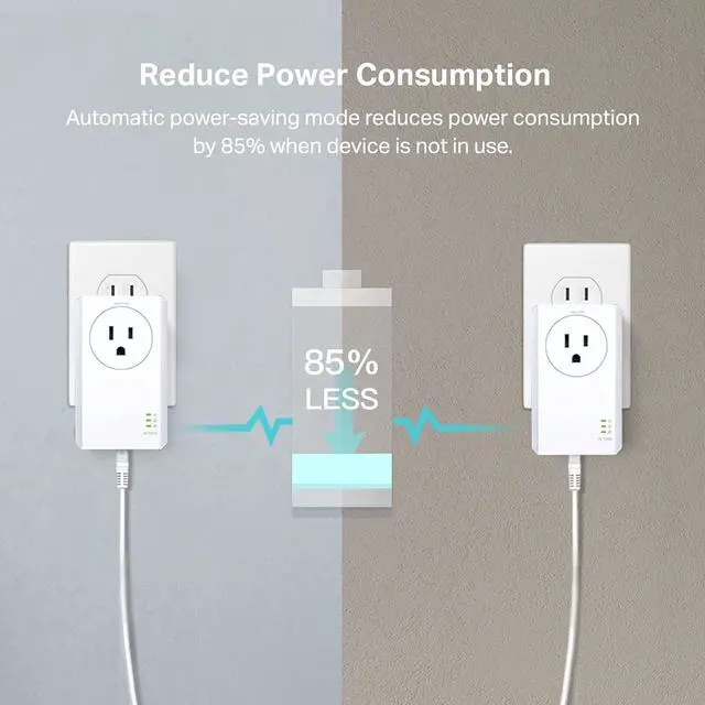 Alt view image 4 of 6 - TL-PA7017P Powerline Ethernet Adapter AV1000  Gigabit Port, Plug and Play universal compatible router 2pack
