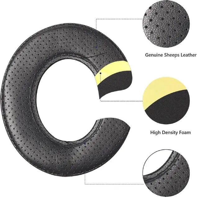 Alt view image 4 of 4 - Earpads Replacement for Focal Utopia Clear elegia Clear mg Elex stellia celestee Radiance Headphones Ear Pads Cushions Genuine Sheeps Leather Earmuffs with Noise Isolation Foam