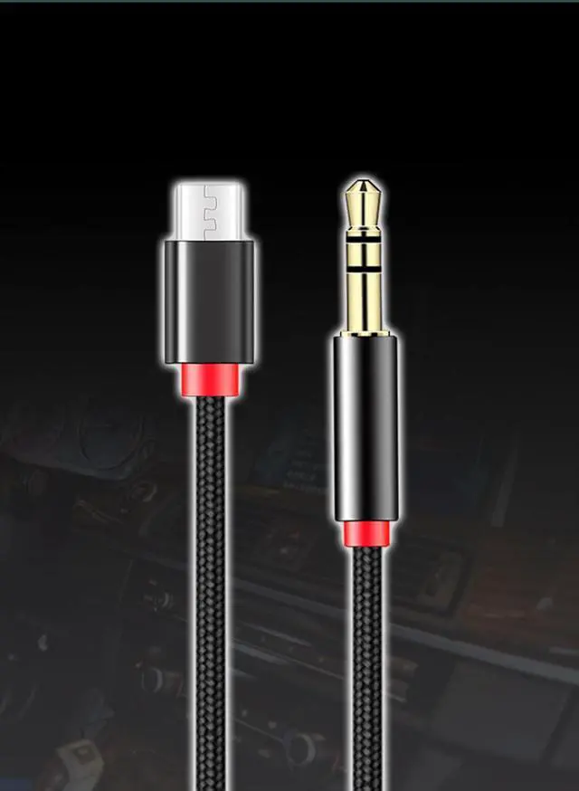 Alt view image 3 of 5 - USB-C to 3.5mm Auxiliary Audio Cable with Volume Control and Microphone Feature addon to Headphone Universal Compartible 4FT