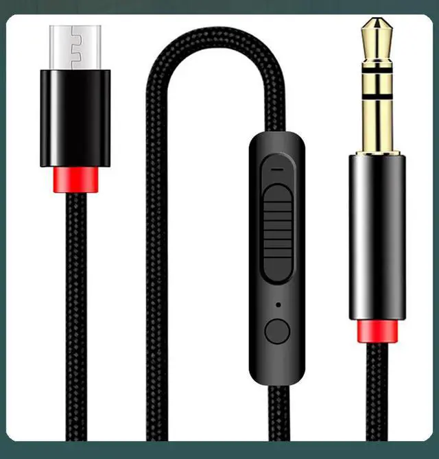 Alt view image 4 of 5 - USB-C to 3.5mm Auxiliary Audio Cable with Volume Control and Microphone Feature addon to Headphone Universal Compartible 4FT