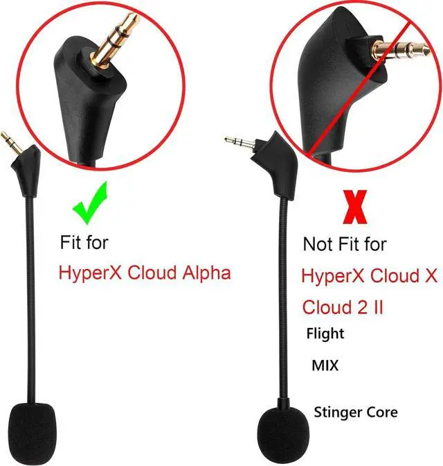 Alt view image 5 of 5 - Gaming Headset Mic Replacement for HyperX Cloud Alpha (Alphas S) 3.5mm Headphone Microphone Boom