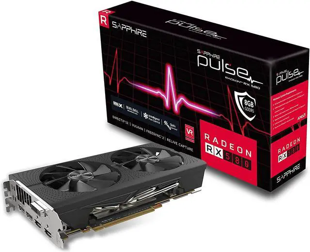 Alt view image 7 of 14 - Sapphire 11265-05-20G Radeon PULSE RX 580 8GB GDDR5 DUAL HDMI / DVI-D / DUAL DP OC Graphic Cards