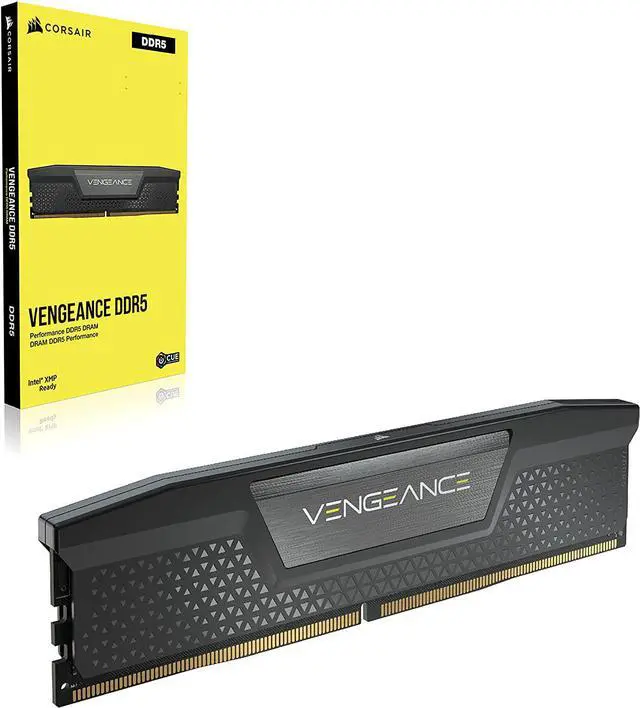 Alt view image 7 of 7 - Corsair Vengeance DDR5 64GB (2x32GB) 5200MHz C40 Intel Optimized Desktop Memory (Onboard Voltage Regulation, Custom XMP 3.0 Profiles, Compact Form-Factor, Solid Aluminum Heatspreader) Black