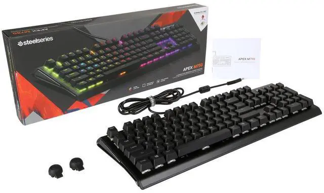 Alt view image 5 of 5 - SteelSeries APEX M750 Mechanical Keyboard, SteelSeries QX2 Linear RGB Switches, Aerospace Aluminum Core, and In-game Prism Illumination