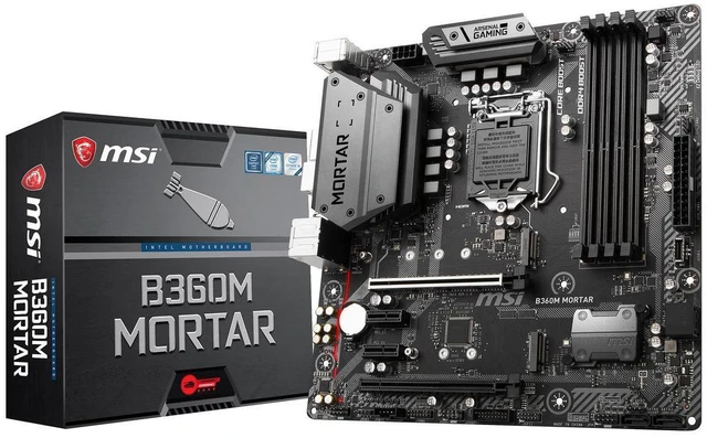Alt view image 5 of 5 - MSI Arsenal Gaming Intel Coffee Lake B360 LGA 1151 DDR4 Onboard Graphics CFX Micro ATX Motherboard (B360M Mortar)