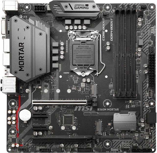 Main image of MSI Arsenal Gaming Intel Coffee Lake B360 LGA 1151 DDR4 Onboard Graphics CFX Micro ATX Motherboard (B360M Mortar)
