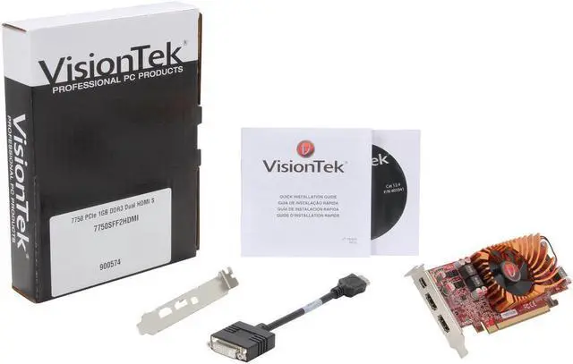 Alt view image 3 of 3 - Visiontek Radeon HD 7750 SFF 1GB DDR3 3M (2 x HDMI, Mini DP), 900574