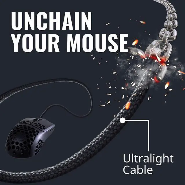 Alt view image 5 of 20 - Cooler Master MM710 53G Gaming Mouse with Lightweight Honeycomb Shell, Ultralight Ultraweave Cable, Pixart 3389 16000 DPI Optical Sensor