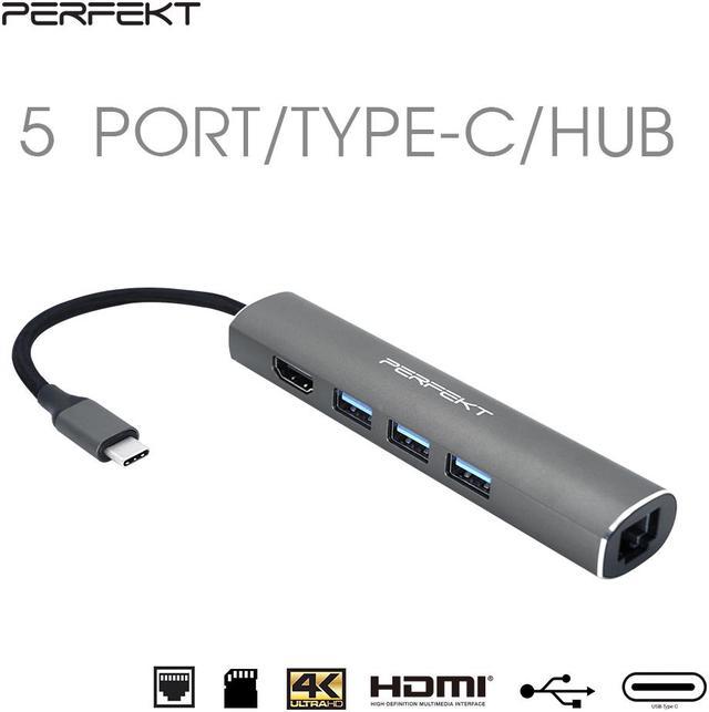5 in 1 USB C Hub with Ethernet & 4K HDMI