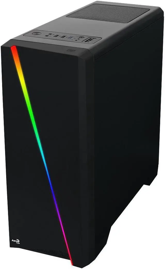 Alt view image 4 of 10 - AeroCool Cylon RGB Front with Built in Card Reader and Side Window Panel Mid Tower Black