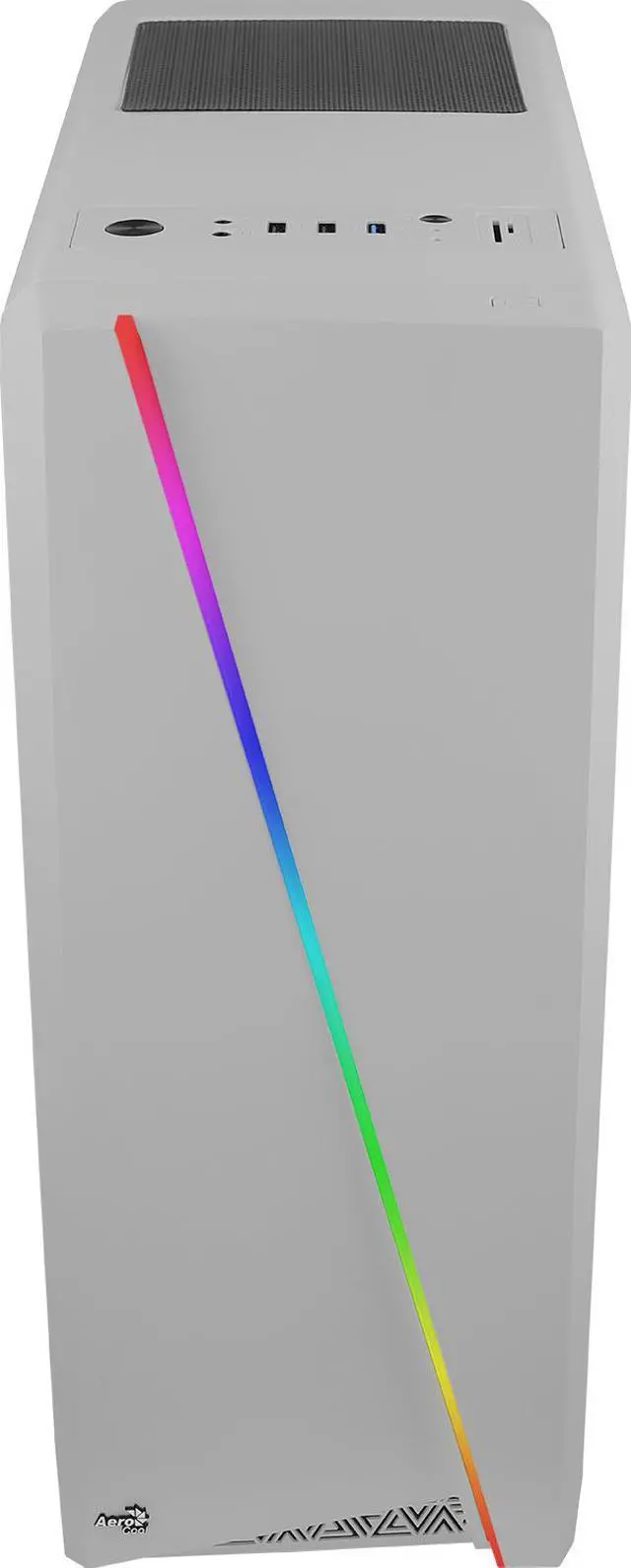 Alt view image 2 of 16 - AeroCool Mid Tower case Cylon White RGB with built-in Card Reader.
