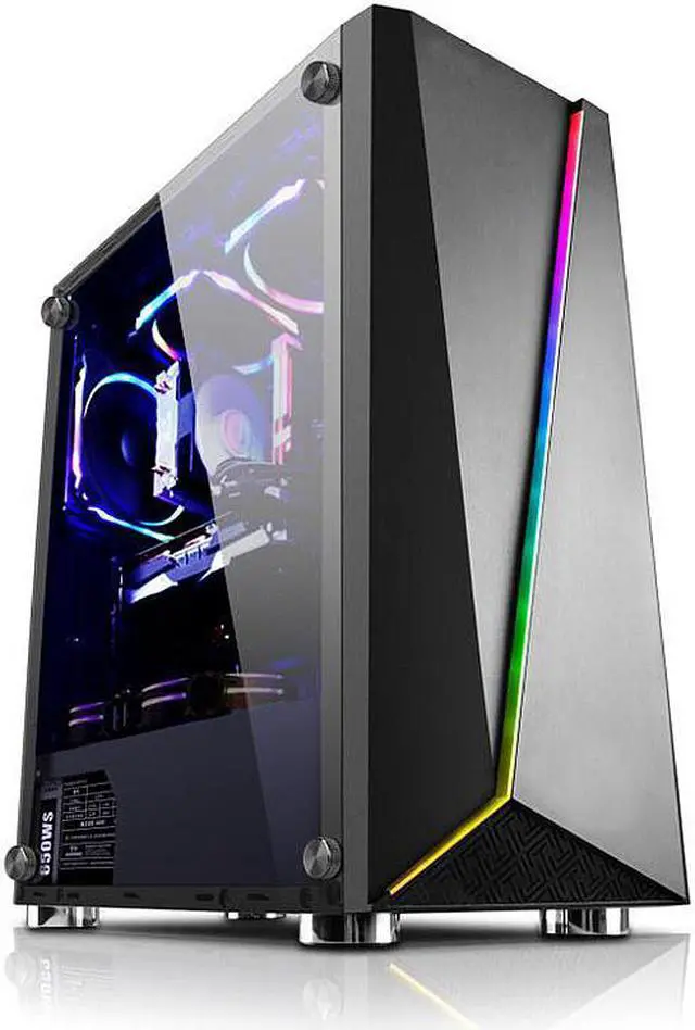 Alt view image 6 of 8 - Bgears b-Draco5907 Tempered Glass Side Mid Tower Case with RGB LED Front Panel