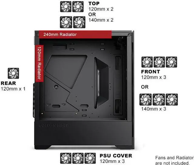 Alt view image 2 of 7 - BGears b-Voguish Full Tempered Glass Dual Chamber layout Mid Tower case