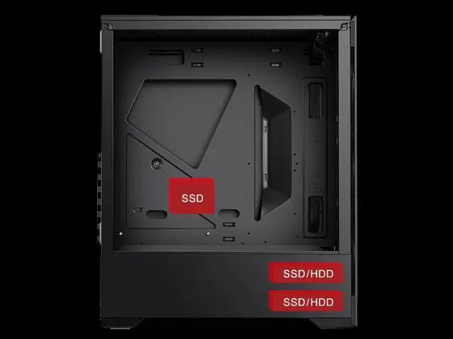 Alt view image 5 of 7 - BGears b-Voguish Full Tempered Glass Dual Chamber layout Mid Tower case