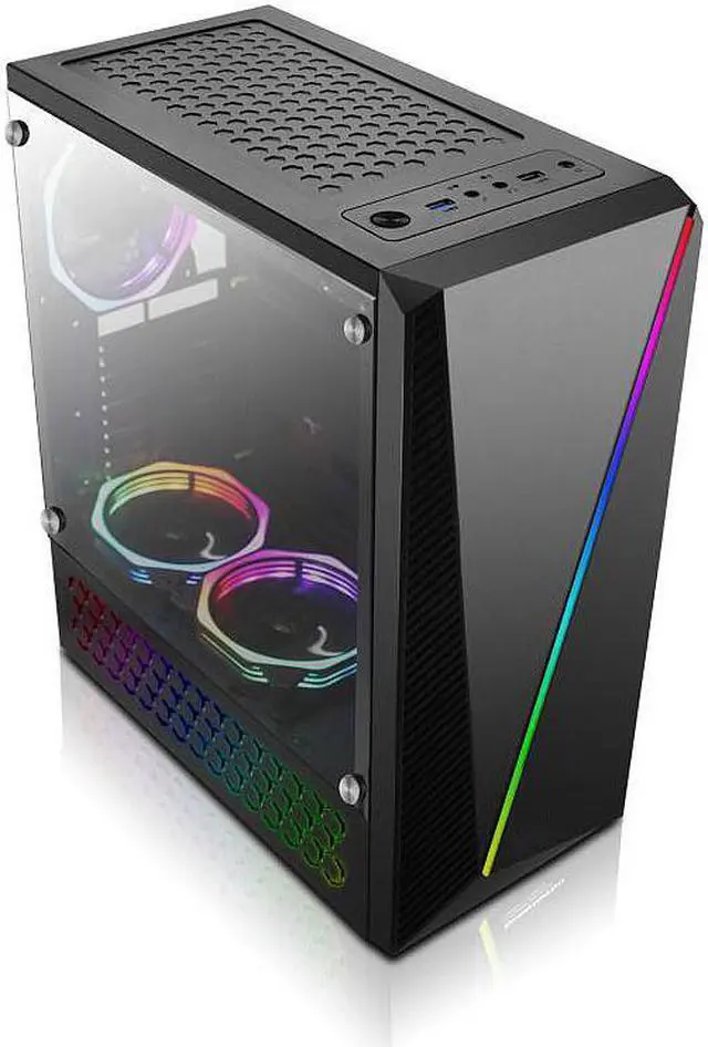Alt view image 2 of 8 - BGears b-Draco5866 RGB Front with Tempered Glass side mid tower case