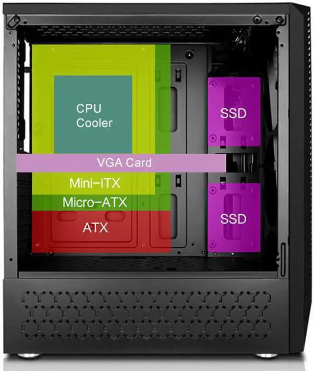 Alt view image 4 of 8 - BGears b-Draco5866 RGB Front with Tempered Glass side mid tower case