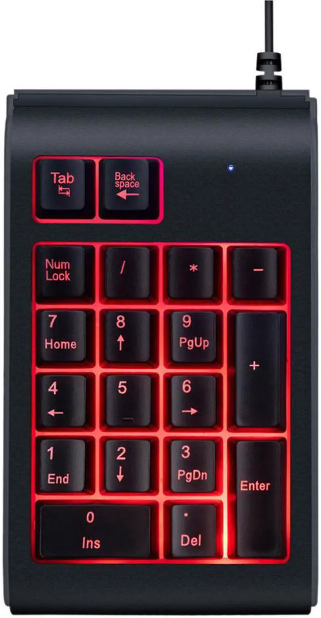 Alt view image 2 of 7 - USB Mini Numeric Keyboard Three Colors RGB Backlit USB Wired Keyboard Waterproof Number Pad Numeric Keypad Keyboards(TAB+BACKSPACE can change the light color, some customer don't know how to ues it.)