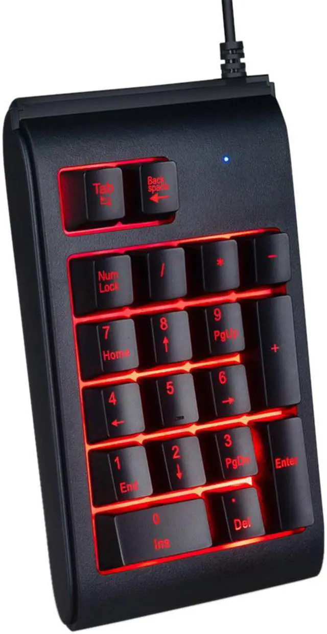 Alt view image 3 of 7 - USB Mini Numeric Keyboard Three Colors RGB Backlit USB Wired Keyboard Waterproof Number Pad Numeric Keypad Keyboards(TAB+BACKSPACE can change the light color, some customer don't know how to ues it.)