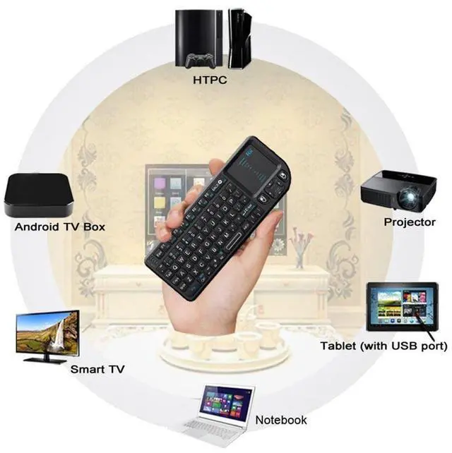 Alt view image 2 of 7 - Rii X1 Mini 2.4G Wireless Keyboard with Touchpad for Smart TV for HTPC for PC Handheld Smart Fly Mouse Gaming Accessories