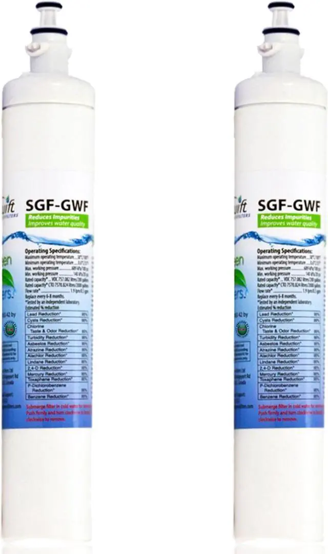 Main image of Swift Green Filters SGF-GWF Compatible for GWF,RPWF,WSG-4,PFE29P Refrigerator Water Filter (2 Pack),Made in USA