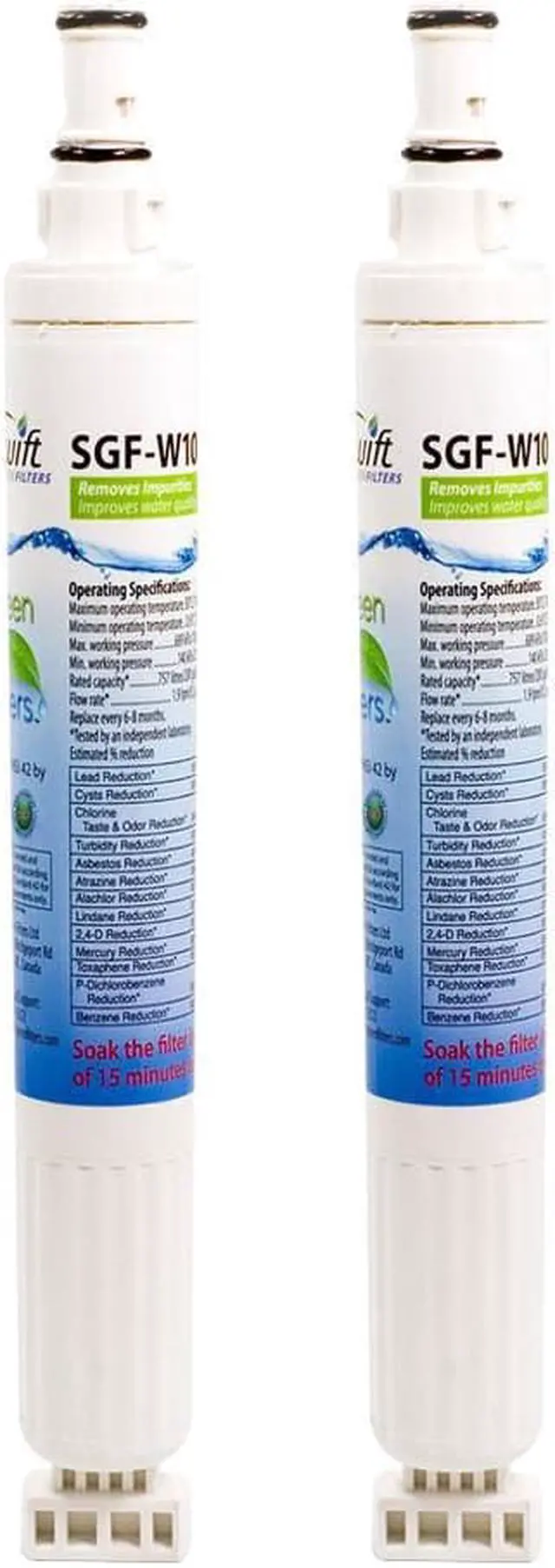 Main image of Swift Green Filters SGF-W10 Compatible Refrigerator Water Filter for 4396701, EDR6D1, FILTER 6, 46-9915, CLCH125, EFF-6001A, Made in USA