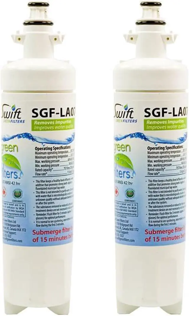 Main image of Swift Green Filters SGF-LA07 Compatible Refrigerator Water Filter for LG LT700-P, 46-9690, ADQ36006102, ADQ36006101,EFF-6032A, PH21410, Made in USA
