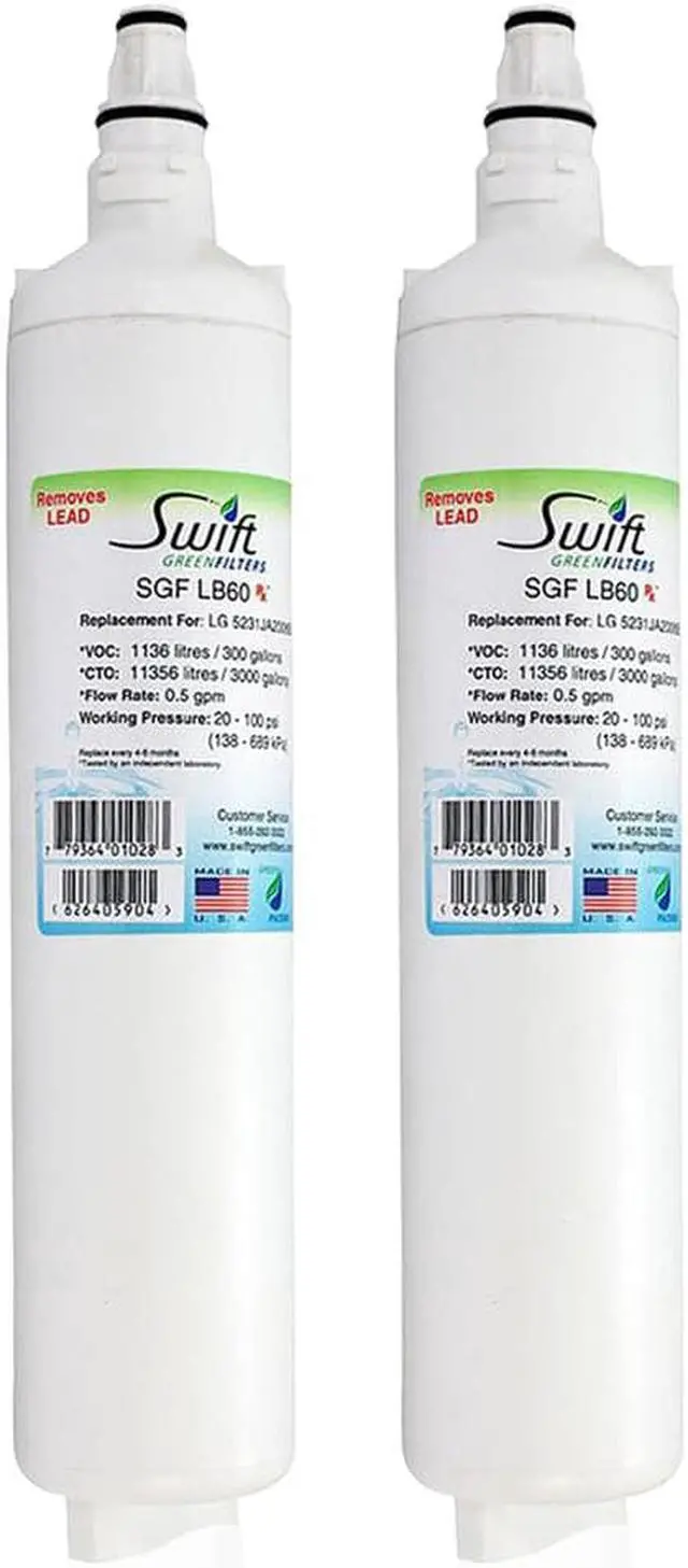 Main image of Swift Green Filters SGF-LB60 Rx Compatible Pharmaceuticals Refrigerator Water Filter for LT600P, 5231JA2006A and 46-9990, Made in USA