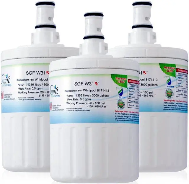 Main image of Swift Green Filters SGF-W31 Rx Compatible Pharmaceuticals Refrigerator Water Filter for 8171413, EDR8D1, 46-9002, Made in USA