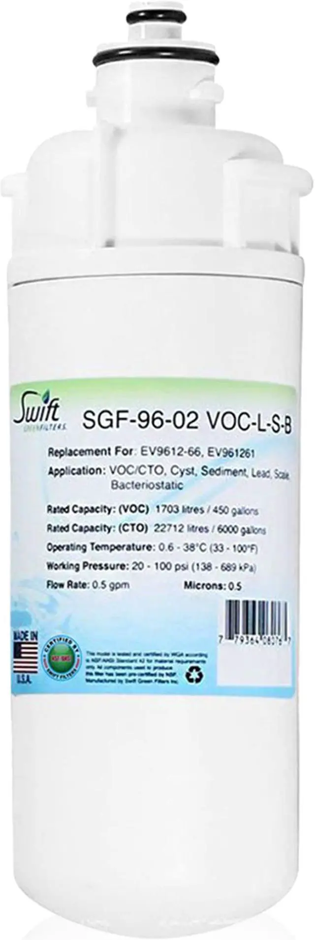 Alt view image 2 of 6 - Swift Green Filters SGF-96-02 VOC-L-S-B Compatible Commercial Water Filter for EV9612-66, EV961261, Made in USA