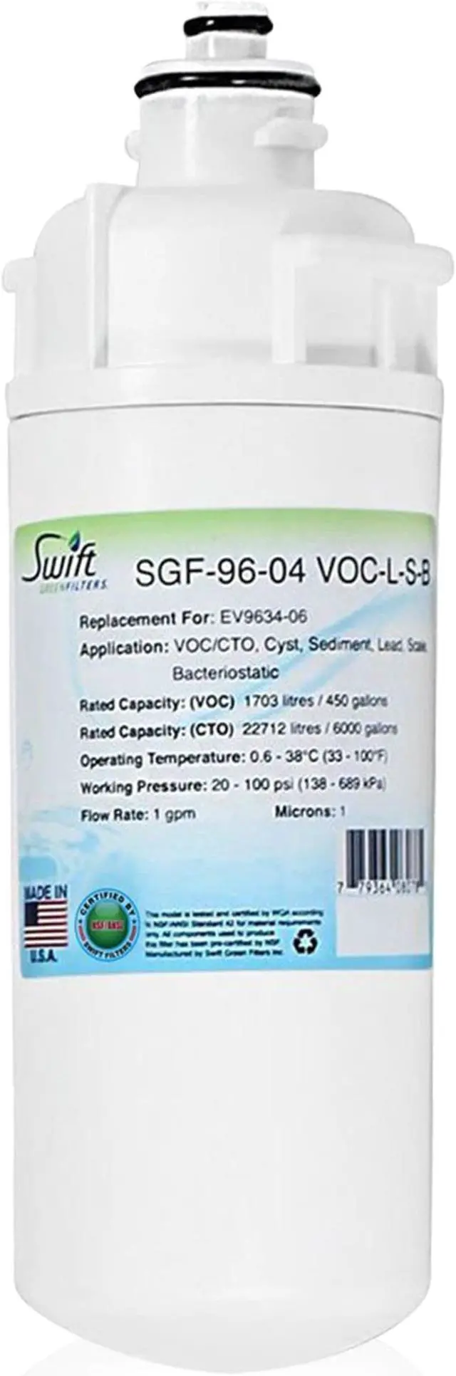 Alt view image 2 of 7 - Swift Green Filters SGF-96-04 VOC-L-S-B Compatible Commercial Water Filter for EV9634-06, Made in USA