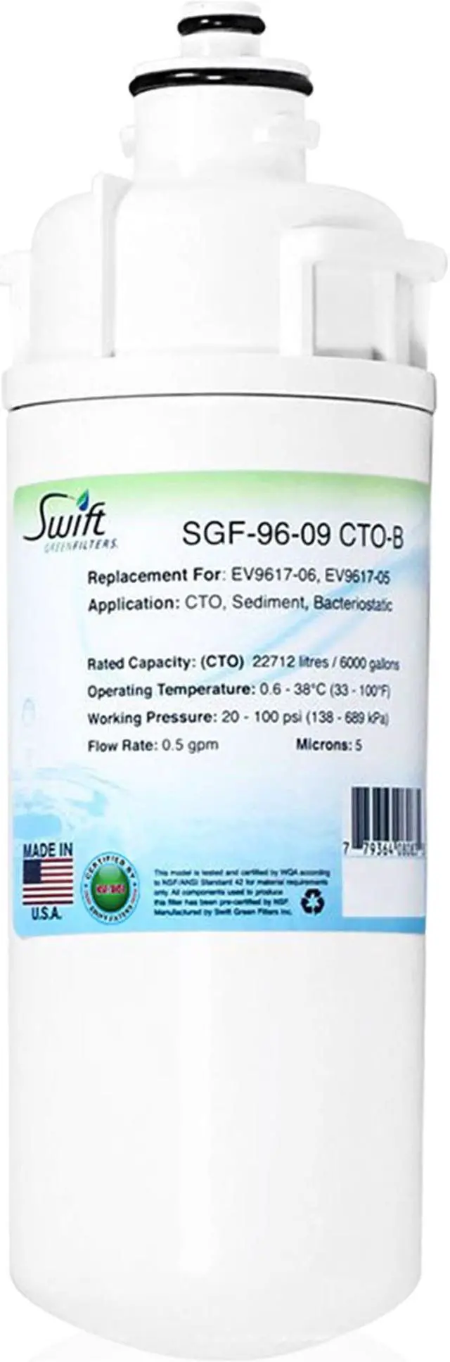 Alt view image 2 of 2 - Everpure EV9617-06, EV9617-05 Filter Replacement SGF-96-09 CTO-B by Swift Green Filters