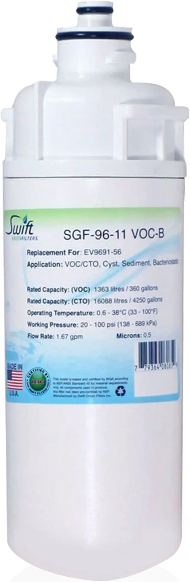 Alt view image 2 of 6 - Swift Green Filters SGF-96-11 VOC-B Compatible Commercial Water Filter for EV9691-56, Made in USA