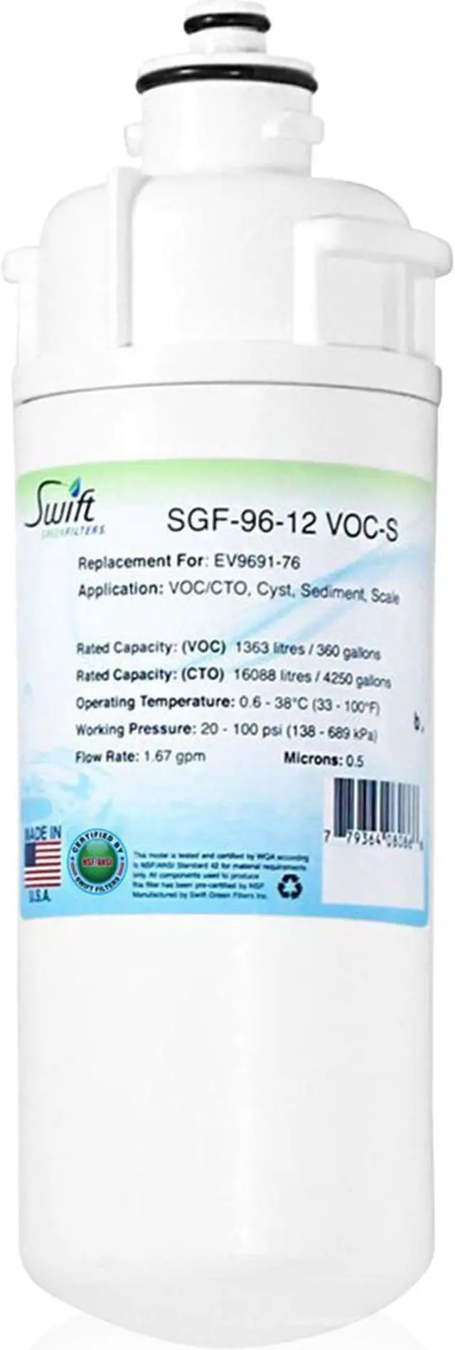 Alt view image 2 of 7 - Swift Green Filters SGF-96-12 VOC-S Compatible Commercial Water Filter for EV9691-76, Made in USA