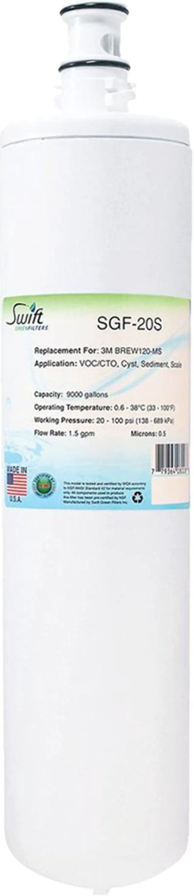 Alt view image 2 of 6 - Swift Green Filters SGF-20S Compatible Commercial Water Filter for 3M BREW120-MS, HF20-S, 5615103 , Made in USA