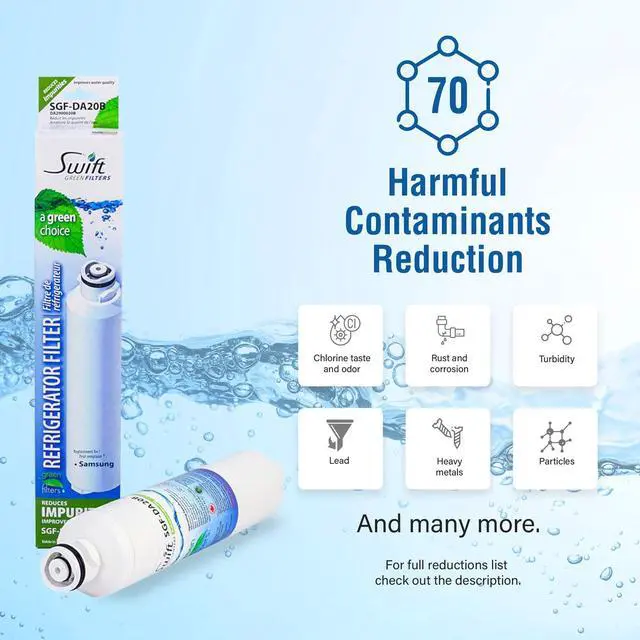 Alt view image 4 of 7 - Swift Green Filters SGF-DA20B Compatible Refrigerator Water Filter for DA29-0020B, DA2900019A, DA2900020A, DA97-08006A-B, DA97-08006B, Made in USA